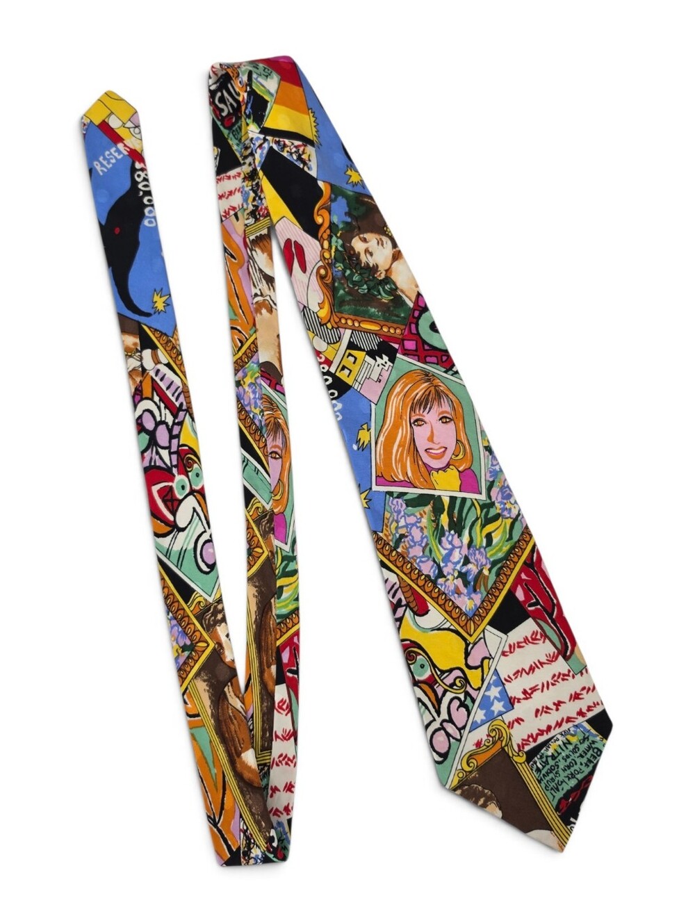 Nicole Miller Vintage 90s Colorful Pop-Art Silk Tie Men's Necktie